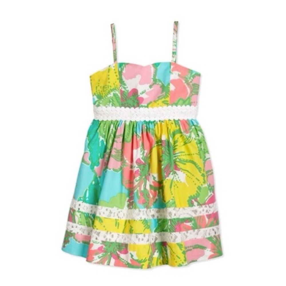 Lilly Pulitzer Girls Emme Dress Shorely Blue Big Flirt